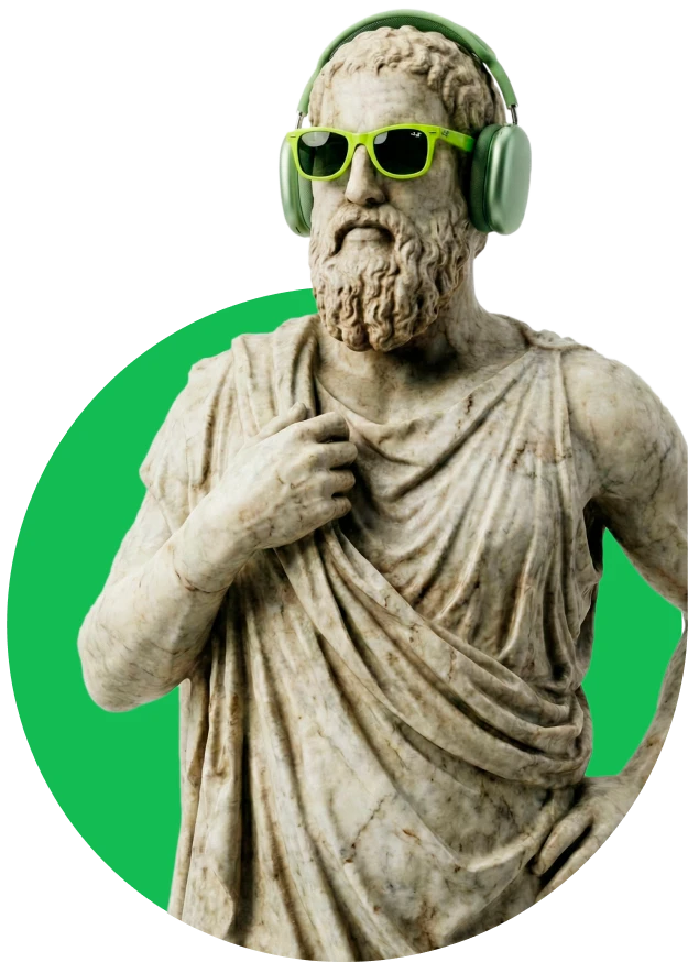 Архимед в очках и наушниках